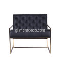 Sillón moderno de salón de coiro auténtico